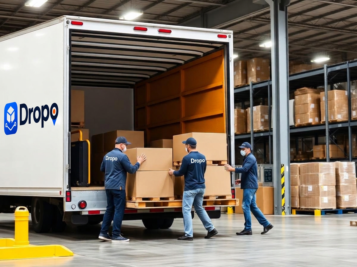 Unbranded boxes being loaded for a local business delivery